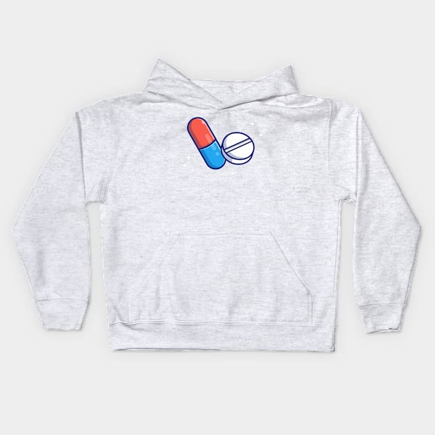 Pill And Tablet Cartoon Kids Hoodie by Catalyst Labs